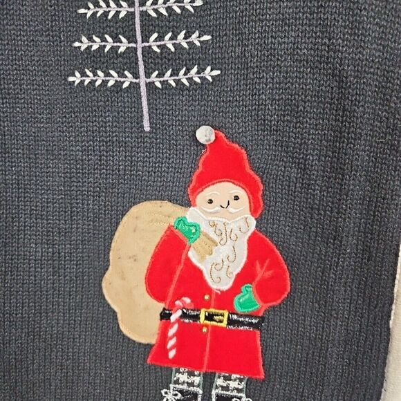 Designers Original Women's Lg Christmas Vest black multicolored  santa snowman - Picture 3 of 11